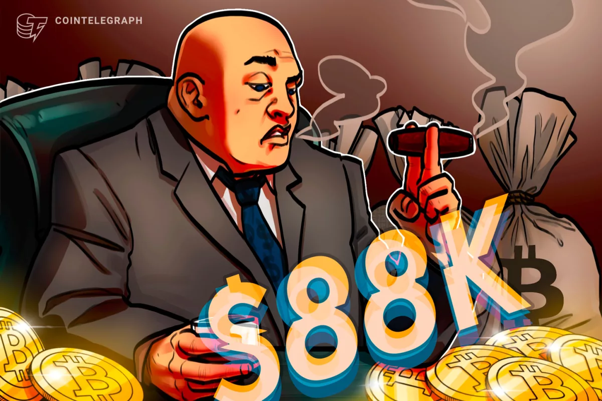 Трейдеры Bitcoin нацелены на $88 000 на фоне роста активности китов